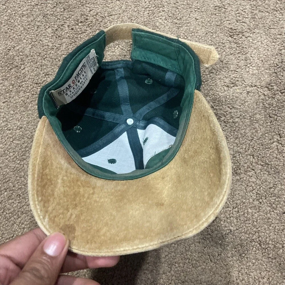 Vintage Starbucks Strap-back Hat Green Wool Made In USA Seattle WA